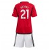 Manchester United Antony #21 Babykleding Thuisshirt Kinderen 2023-24 Korte Mouwen (+ korte broeken)